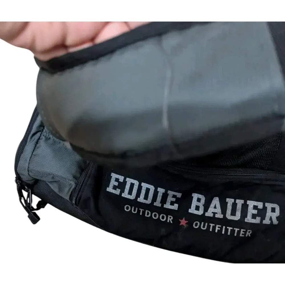 Vtg 90s Eddie Bauer Outdoor Outfitter Duffle Bag Travel Gym Shoulder Gray Black